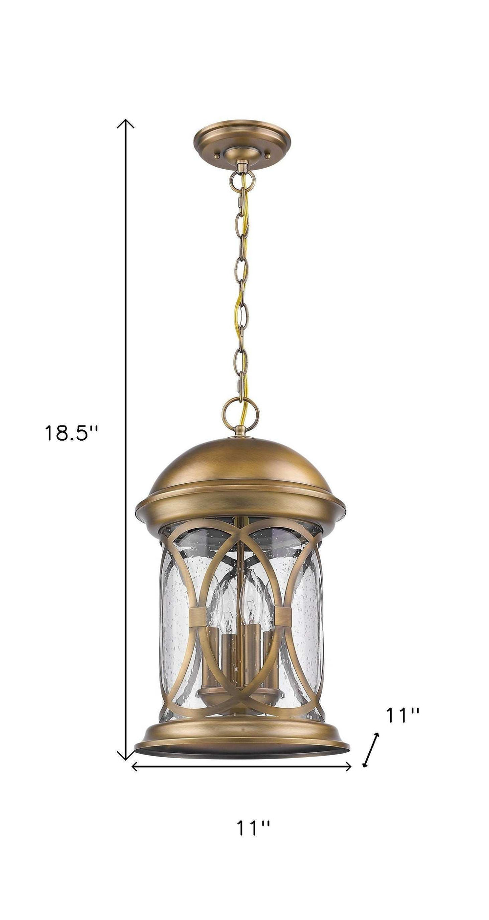 Lincoln 4-Light Antique Brass Hanging Light - Homeroots - Flyclothing LLC
