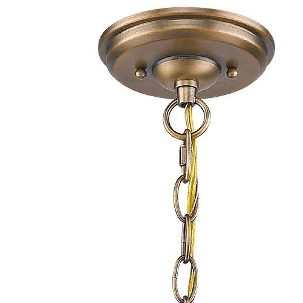 Lincoln 4-Light Antique Brass Hanging Light - Homeroots - Flyclothing LLC