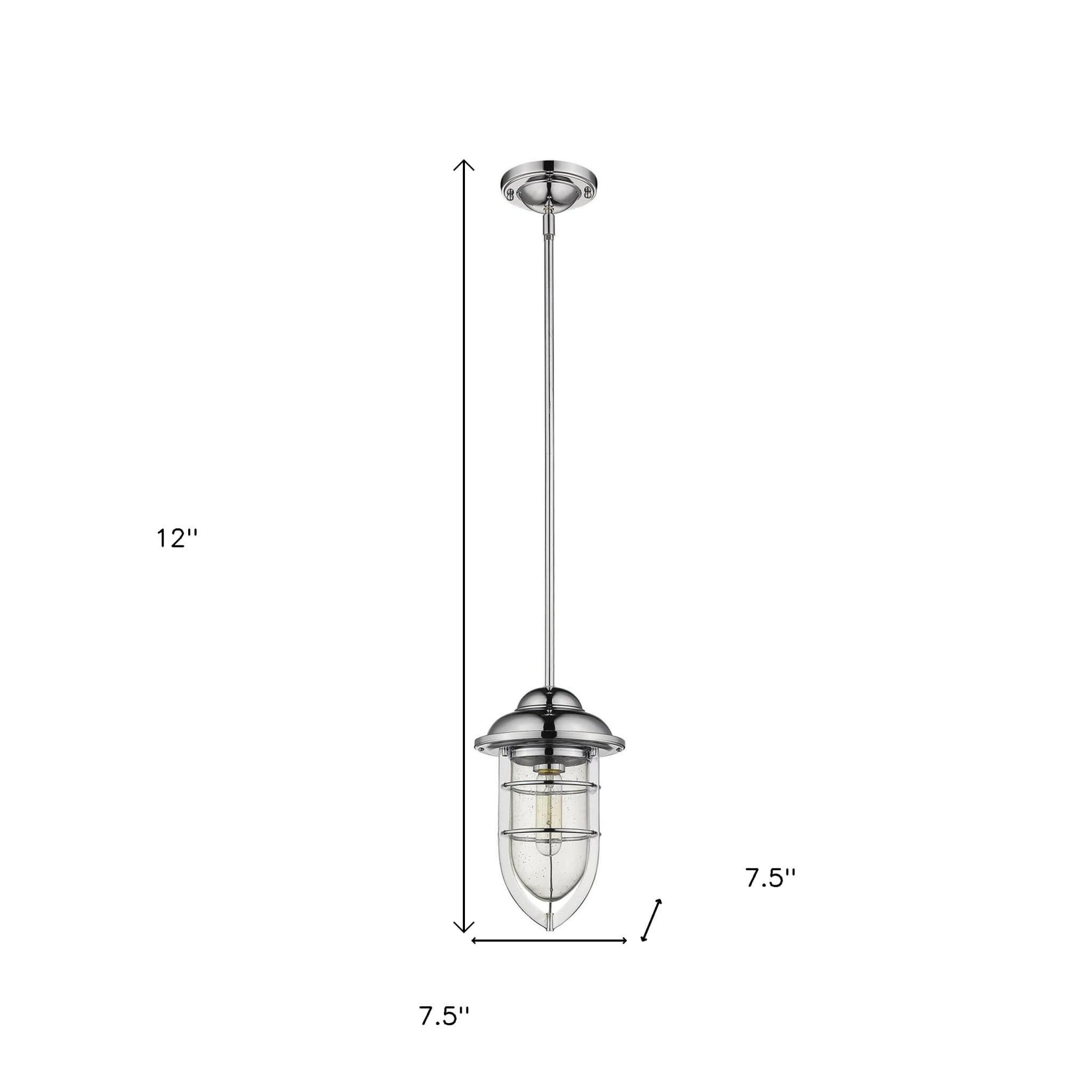 Silver Teardrop Shape Pendant Light - Homeroots