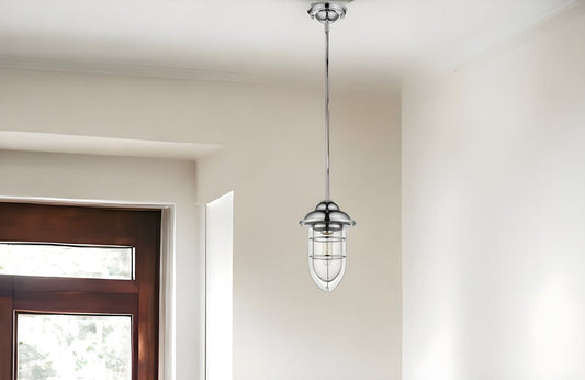 Silver Teardrop Shape Pendant Light - Homeroots