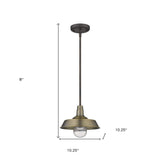 Brushed Gold Shallow Plate Adjustable Pendant Light - Homeroots - Flyclothing LLC