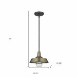 Brushed Gold Shallow Plate Adjustable Pendant Light - Homeroots - Flyclothing LLC