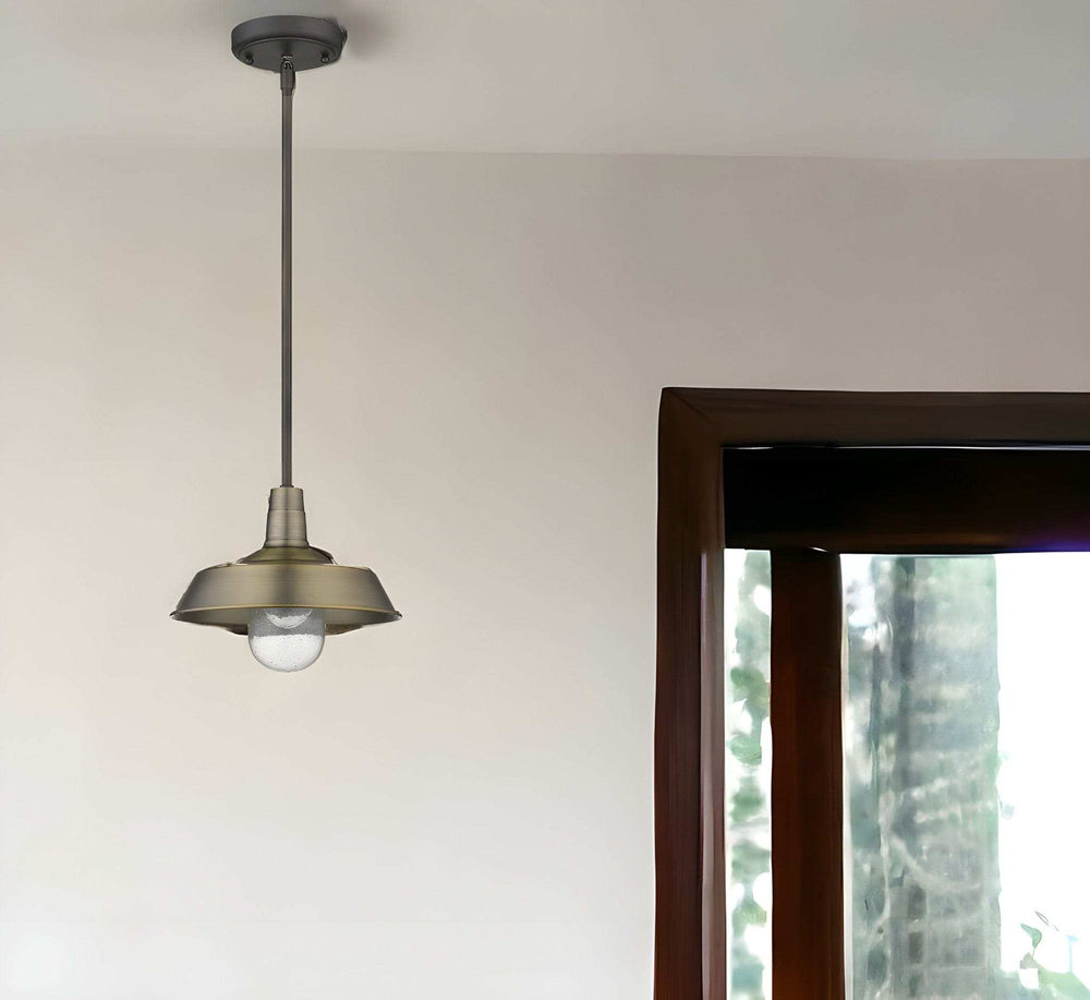 Brushed Gold Shallow Plate Adjustable Pendant Light - Homeroots - Flyclothing LLC
