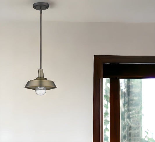 Brushed Gold Shallow Plate Adjustable Pendant Light - Homeroots