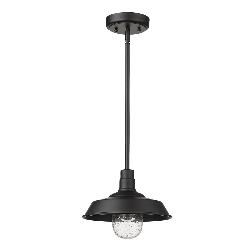 Matte Black Shallow Plate Adjustable Pendant Light - Homeroots