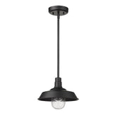 Matte Black Shallow Plate Adjustable Pendant Light - Homeroots