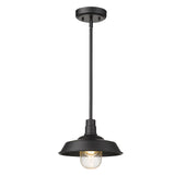 Matte Black Shallow Plate Adjustable Pendant Light - Homeroots