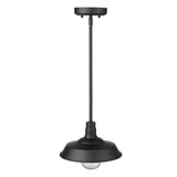 Matte Black Shallow Plate Adjustable Pendant Light - Homeroots