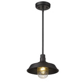 Matte Black Shallow Plate Adjustable Pendant Light - Homeroots - Flyclothing LLC