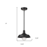Matte Black Shallow Plate Adjustable Pendant Light - Homeroots - Flyclothing LLC