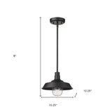 Matte Black Shallow Plate Adjustable Pendant Light - Homeroots - Flyclothing LLC