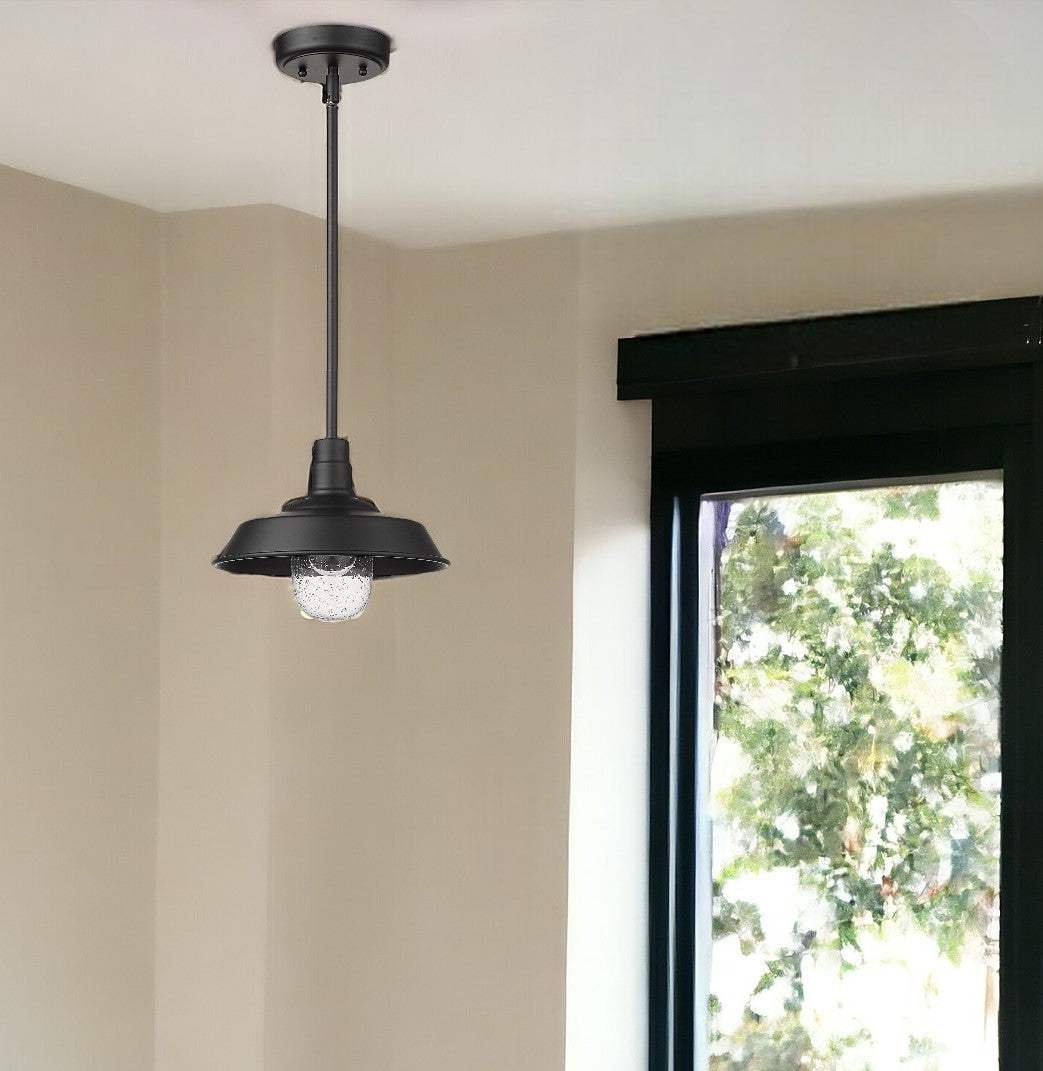Matte Black Shallow Plate Adjustable Pendant Light - Homeroots - Flyclothing LLC