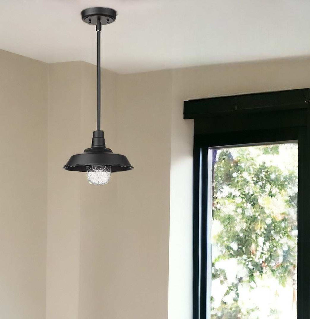Matte Black Shallow Plate Adjustable Pendant Light - Homeroots - Flyclothing LLC