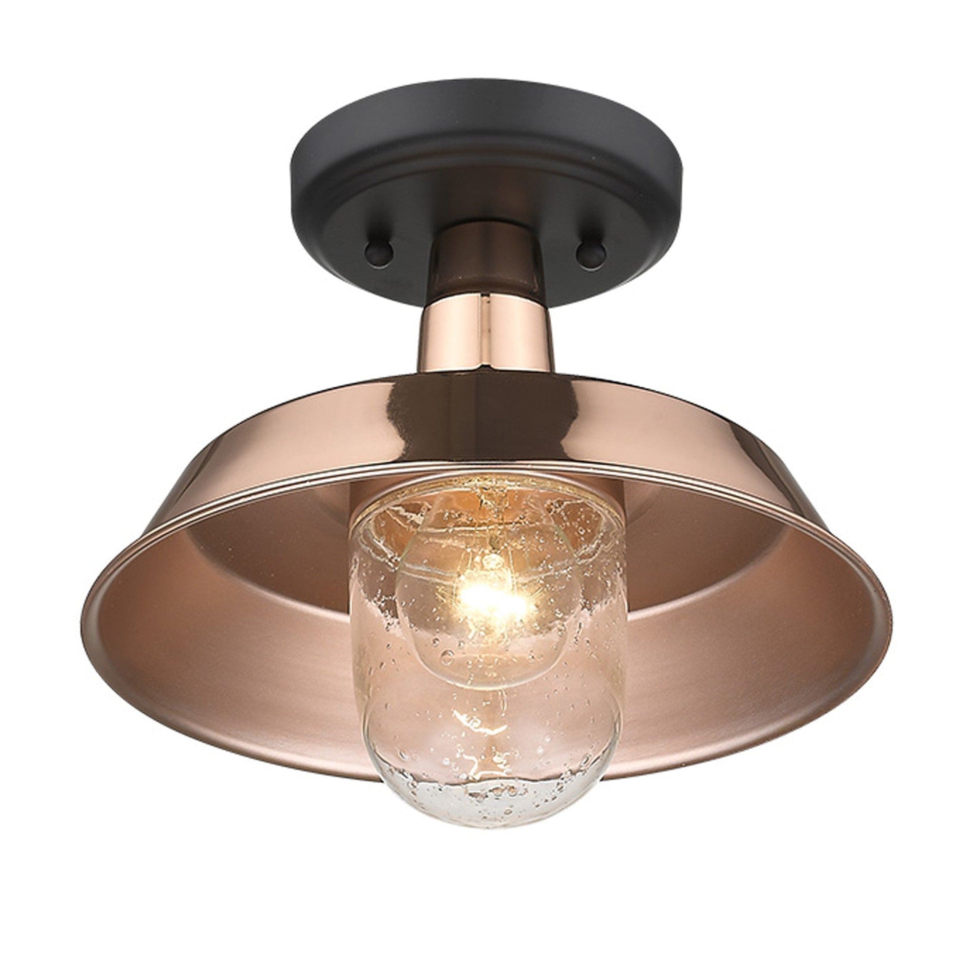 Shiny Copper Shallow Plate Adjustable Pendant Light - Homeroots