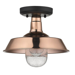 Shiny Copper Shallow Plate Adjustable Pendant Light - Homeroots