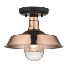 Shiny Copper Shallow Plate Adjustable Pendant Light - Homeroots
