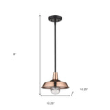 Shiny Copper Shallow Plate Adjustable Pendant Light - Homeroots - Flyclothing LLC