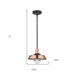 Shiny Copper Shallow Plate Adjustable Pendant Light - Homeroots