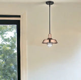 Shiny Copper Shallow Plate Adjustable Pendant Light - Homeroots