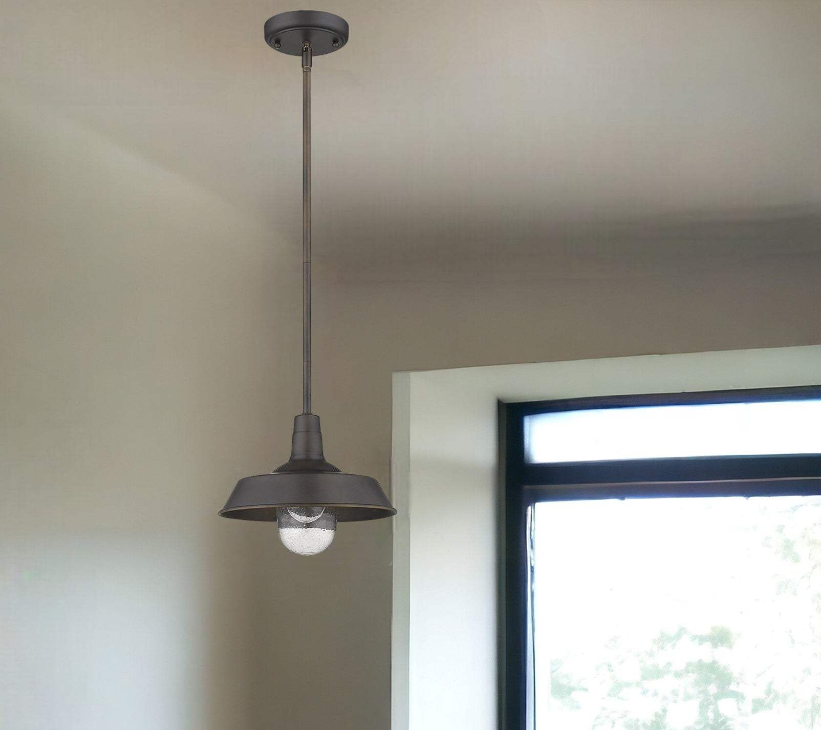 Antique Bronze Shallow Plate Adjustable Pendant Light - Homeroots - Flyclothing LLC