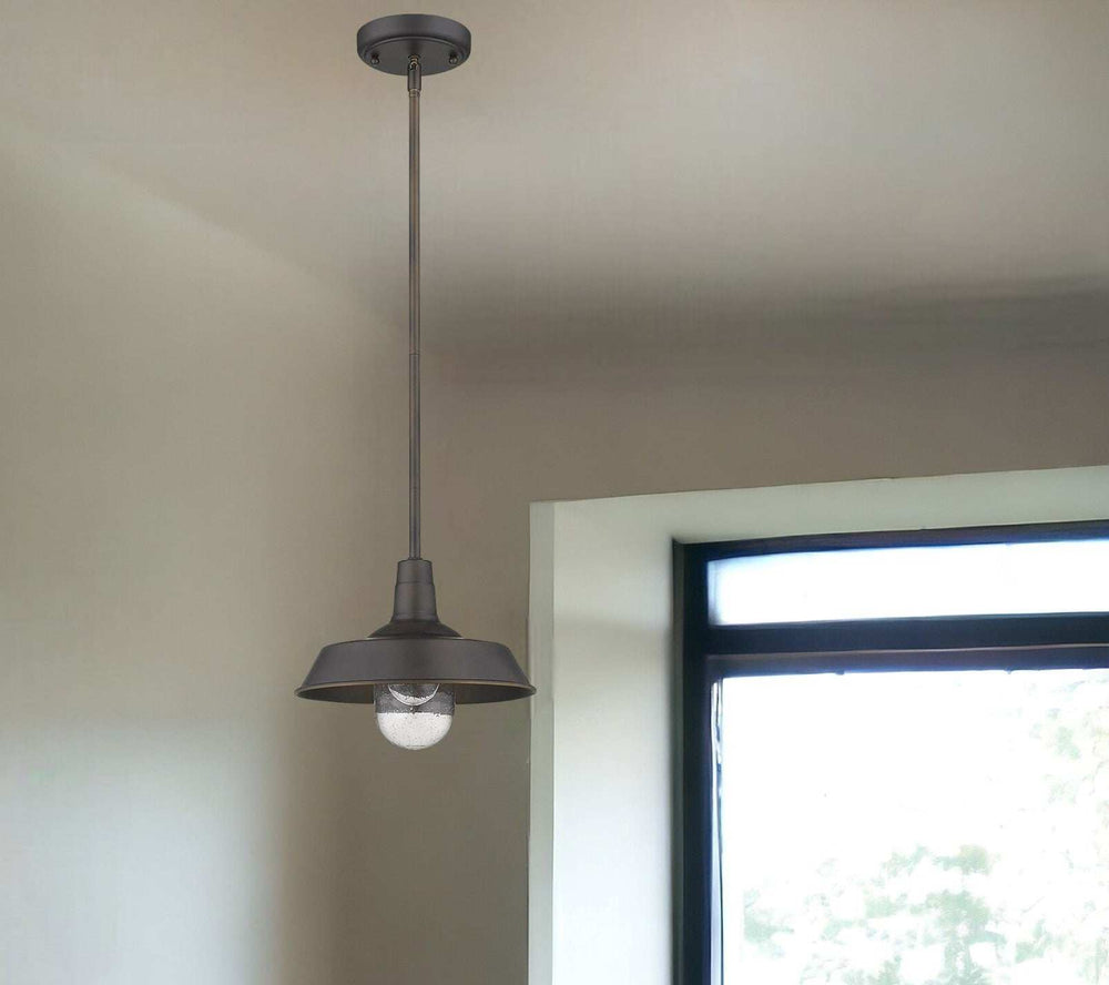 Antique Bronze Shallow Plate Adjustable Pendant Light - Homeroots - Flyclothing LLC