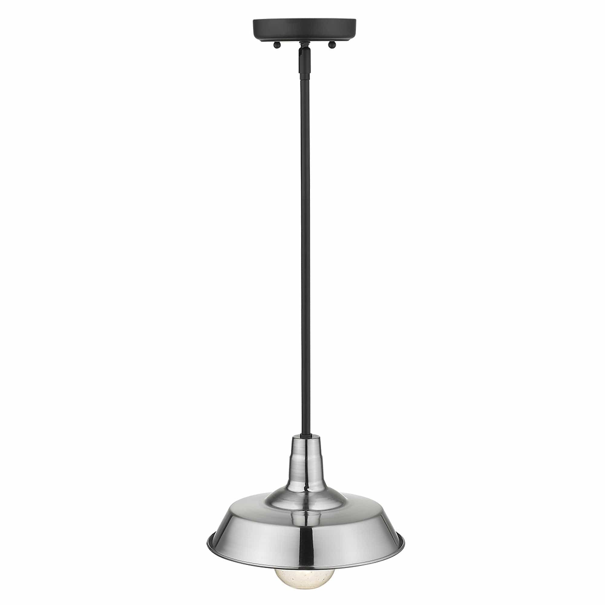 Silver Shallow Plate Adjustable Pendant Light - Homeroots