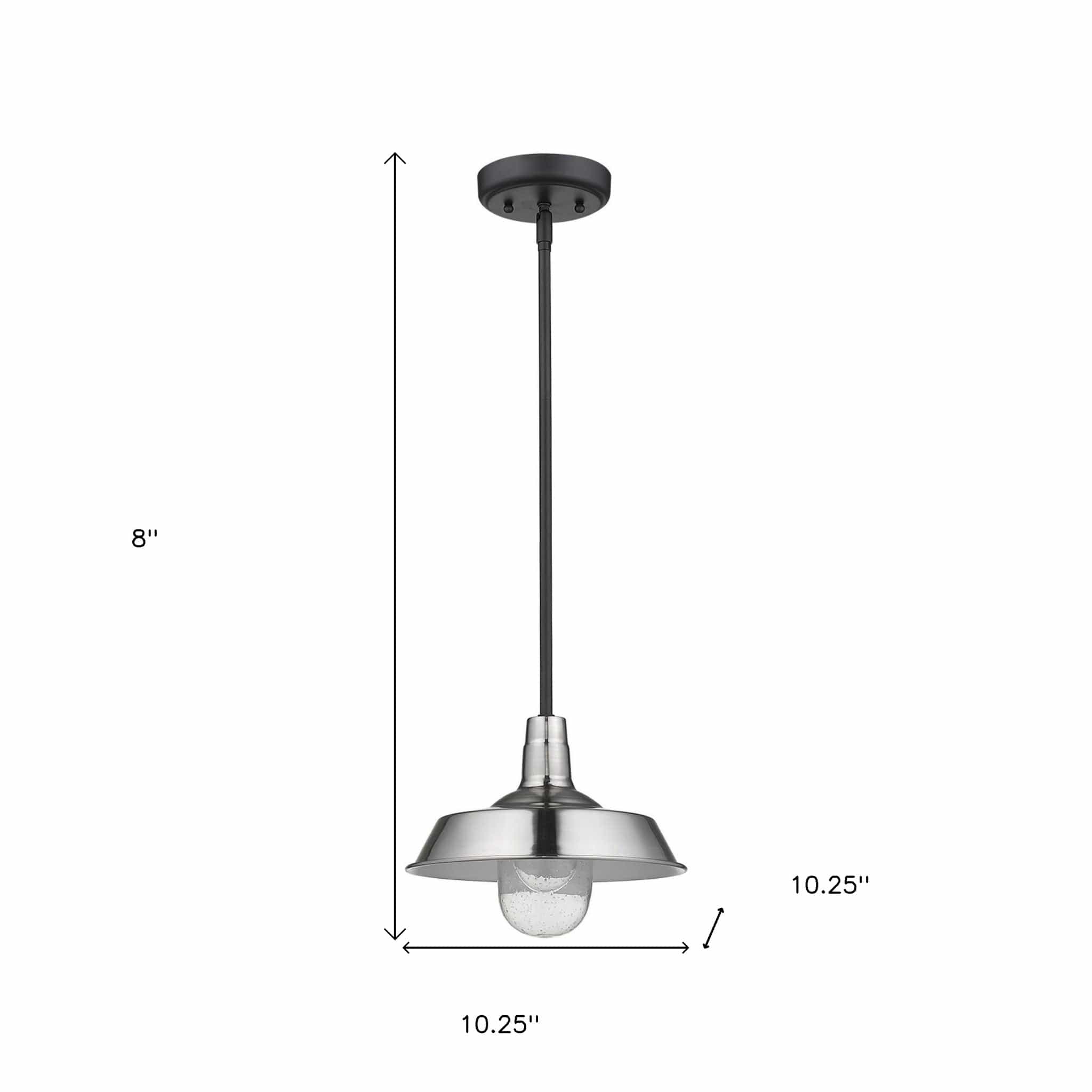 Silver Shallow Plate Adjustable Pendant Light - Homeroots