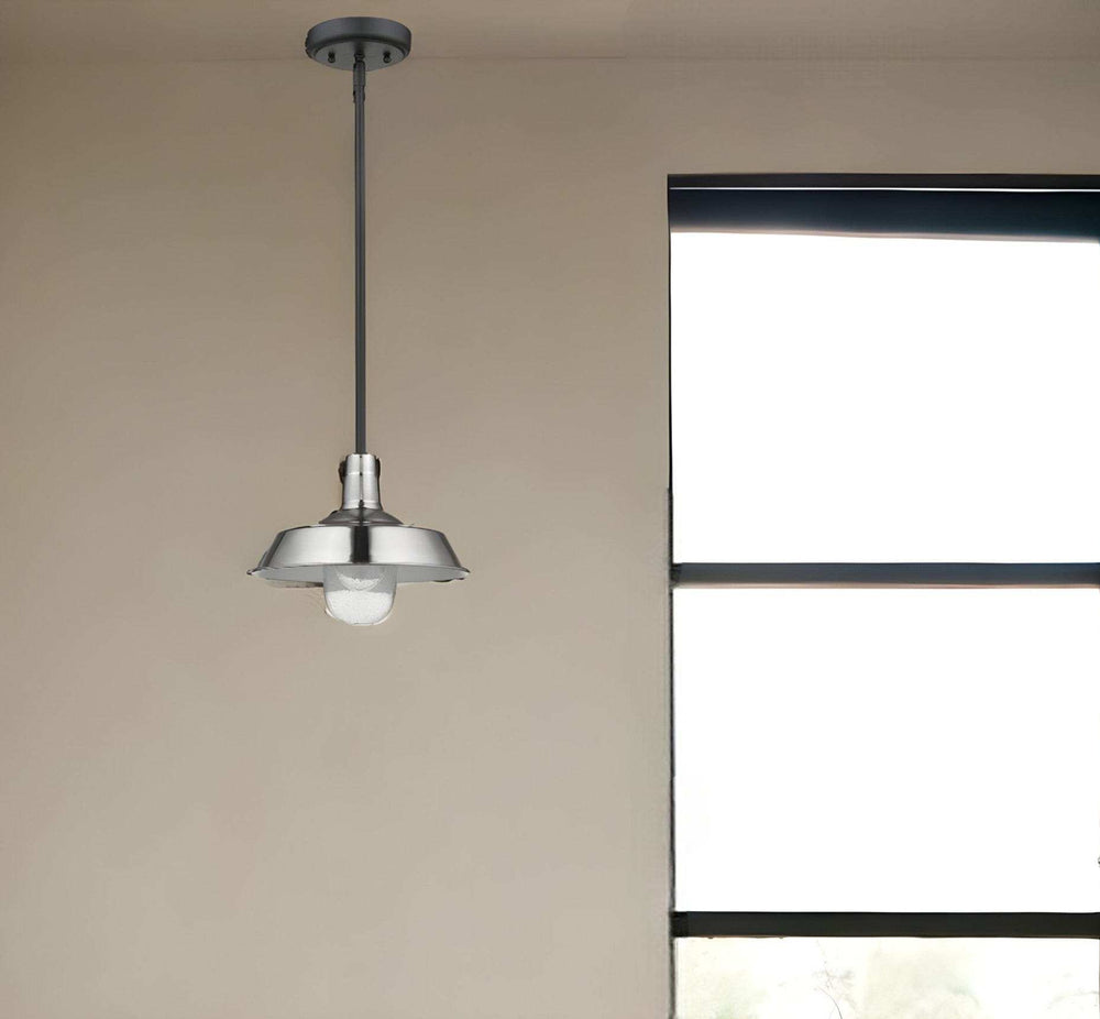 Silver Shallow Plate Adjustable Pendant Light - Homeroots - Flyclothing LLC
