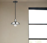 Silver Shallow Plate Adjustable Pendant Light - Homeroots