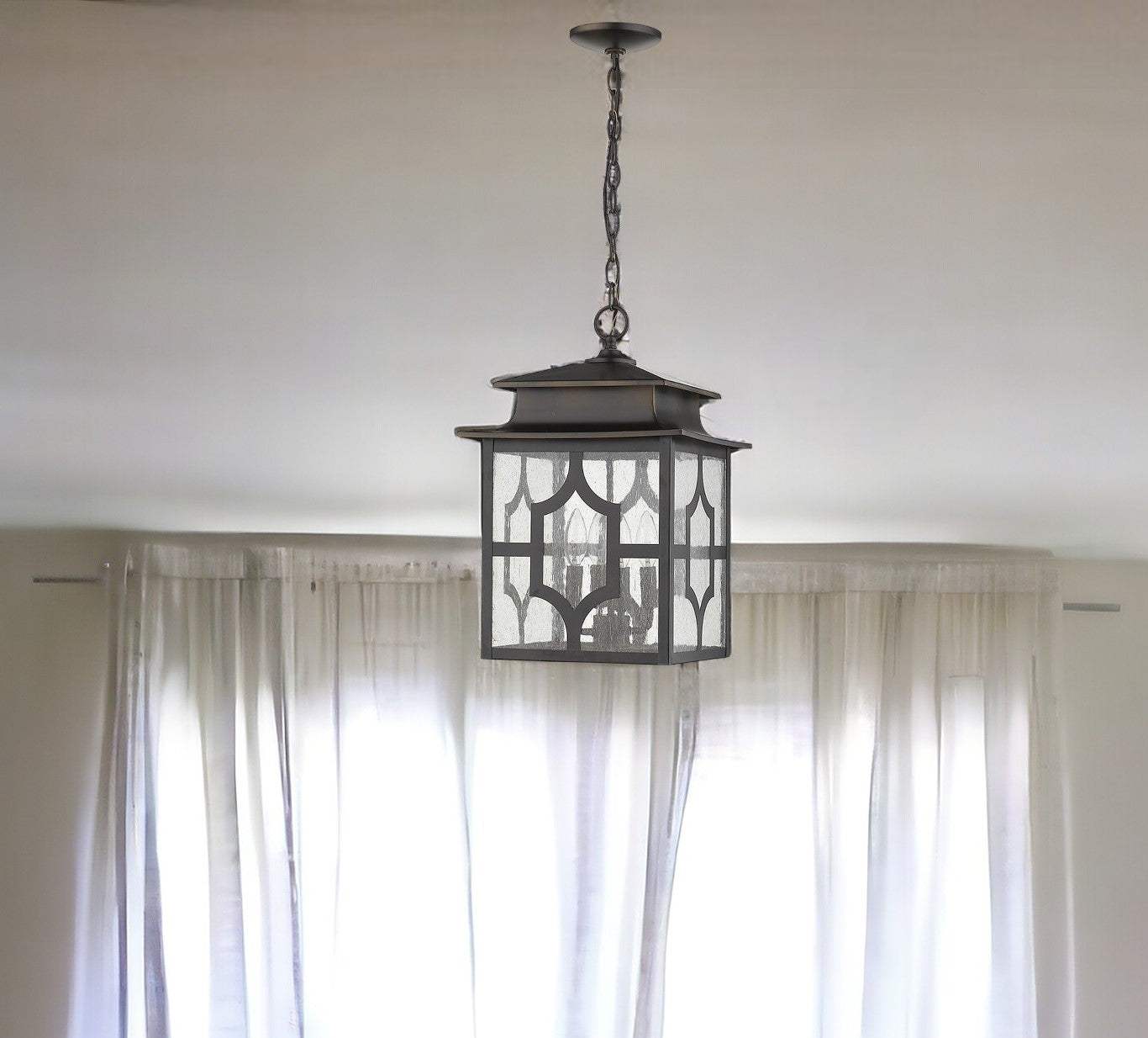 Calvert 4-Light Oil-Rubbed Bronze Hanging Lantern - Homeroots - Flyclothing LLC
