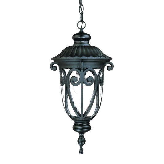 Naples 1-Light Matte Black Hanging Light - Homeroots