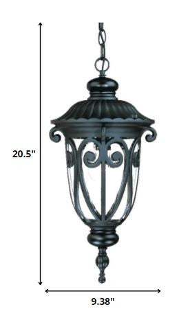 Naples 1-Light Matte Black Hanging Light - Homeroots - Flyclothing LLC