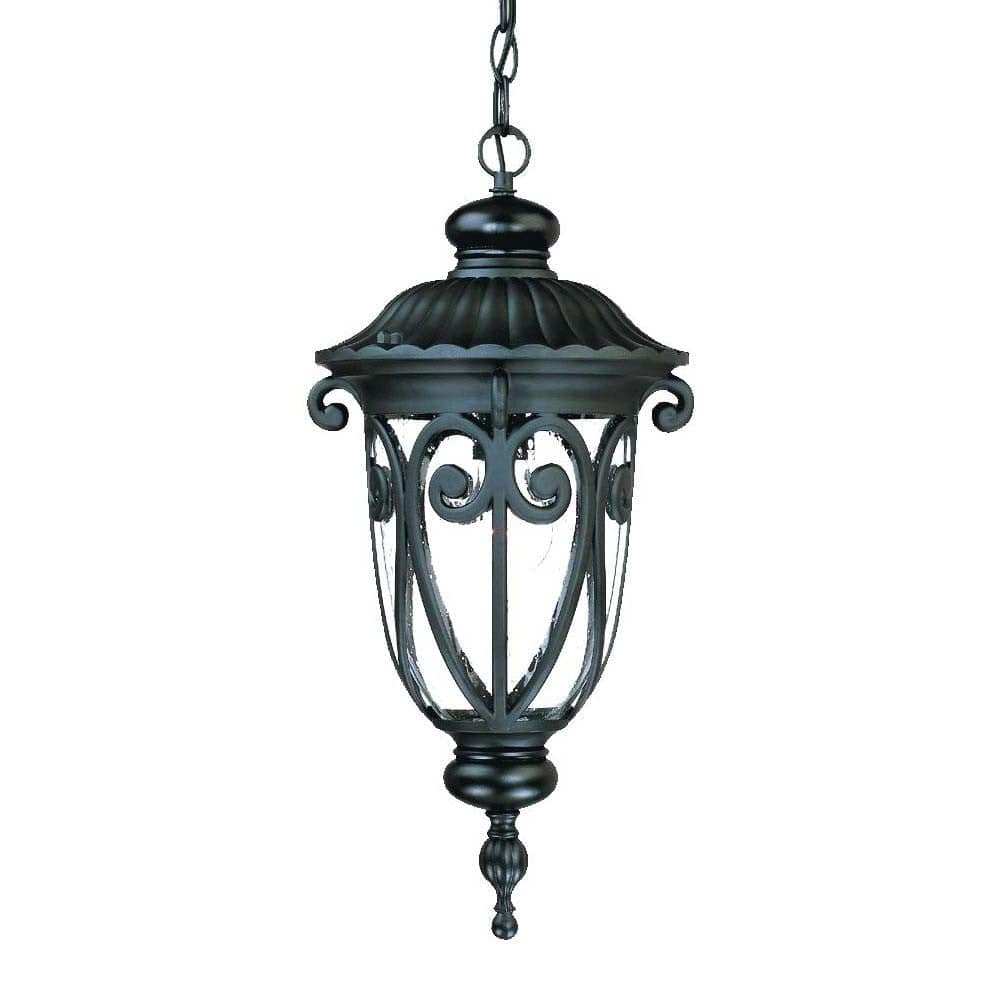 Naples 1-Light Matte Black Hanging Light - Homeroots - Flyclothing LLC