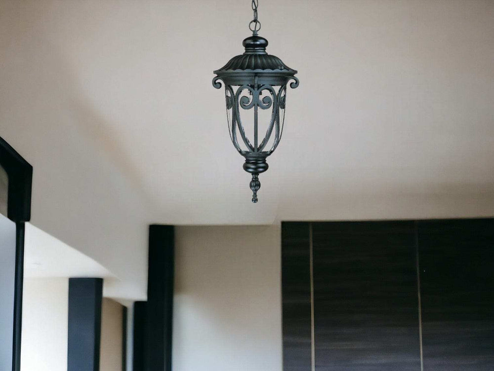 Naples 1-Light Matte Black Hanging Light - Homeroots - Flyclothing LLC
