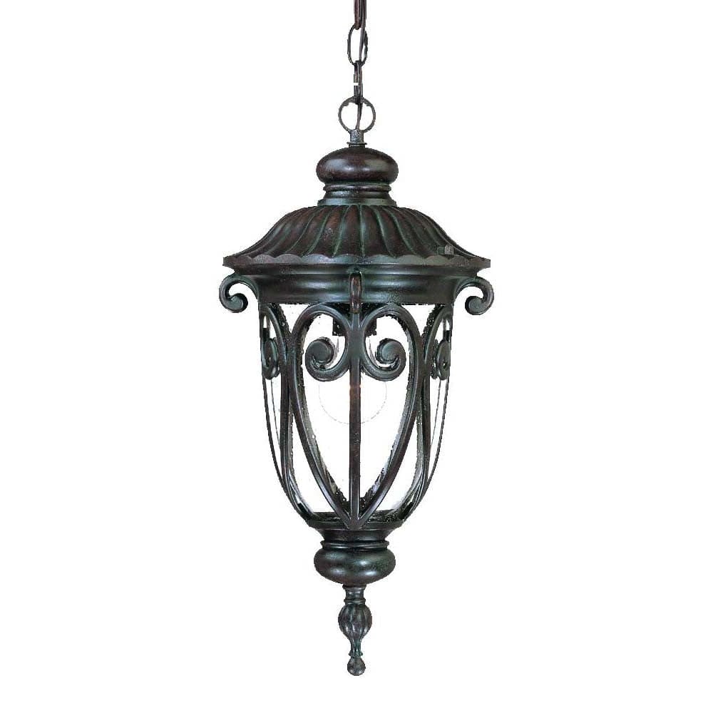 Naples 1-Light Marbelized Mahogany Hanging Light - Homeroots
