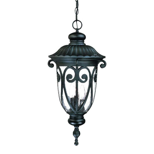 Naples 3-Light Matte Black Hanging Light - Homeroots