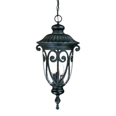 Naples 3-Light Matte Black Hanging Light - Homeroots