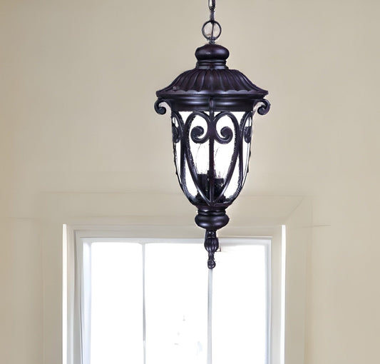 Naples 3-Light Marbelized Mahogany Hanging Light - Homeroots
