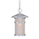Brushed Silver Round White Glass Hanging Light - Homeroots