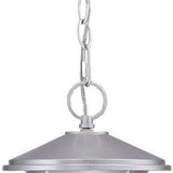 Brushed Silver Round White Glass Hanging Light - Homeroots - Flyclothing LLC