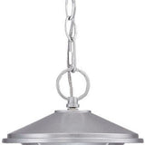 Brushed Silver Round White Glass Hanging Light - Homeroots