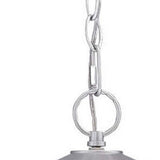 Brushed Silver Round White Glass Hanging Light - Homeroots - Flyclothing LLC