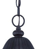 Three Light Matte Black Leaf Detail Hanging Light - Homeroots - Flyclothing LLC