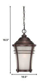 Frosted Glass Bronze Lantern Hanging Light - Homeroots - Flyclothing LLC