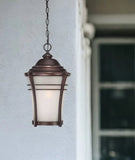Frosted Glass Bronze Lantern Hanging Light - Homeroots