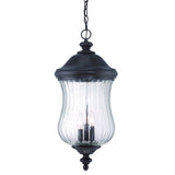 XL Three Light Matte Black Urn Shaped Hanging Light - Homeroots