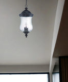 XL Three Light Matte Black Urn Shaped Hanging Light - Homeroots