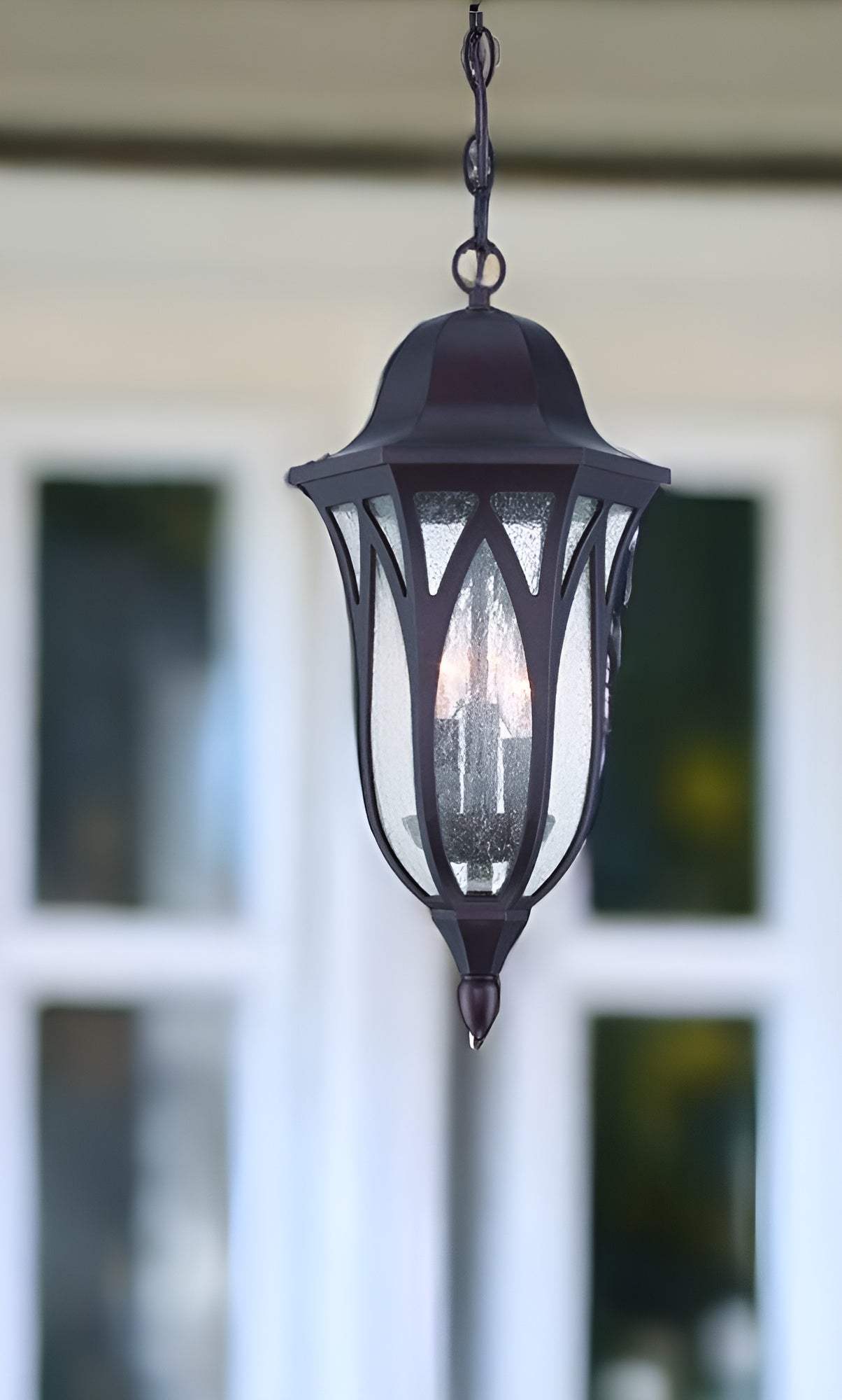 Matte Black Geometric Glass Hanging Light - Homeroots - Flyclothing LLC
