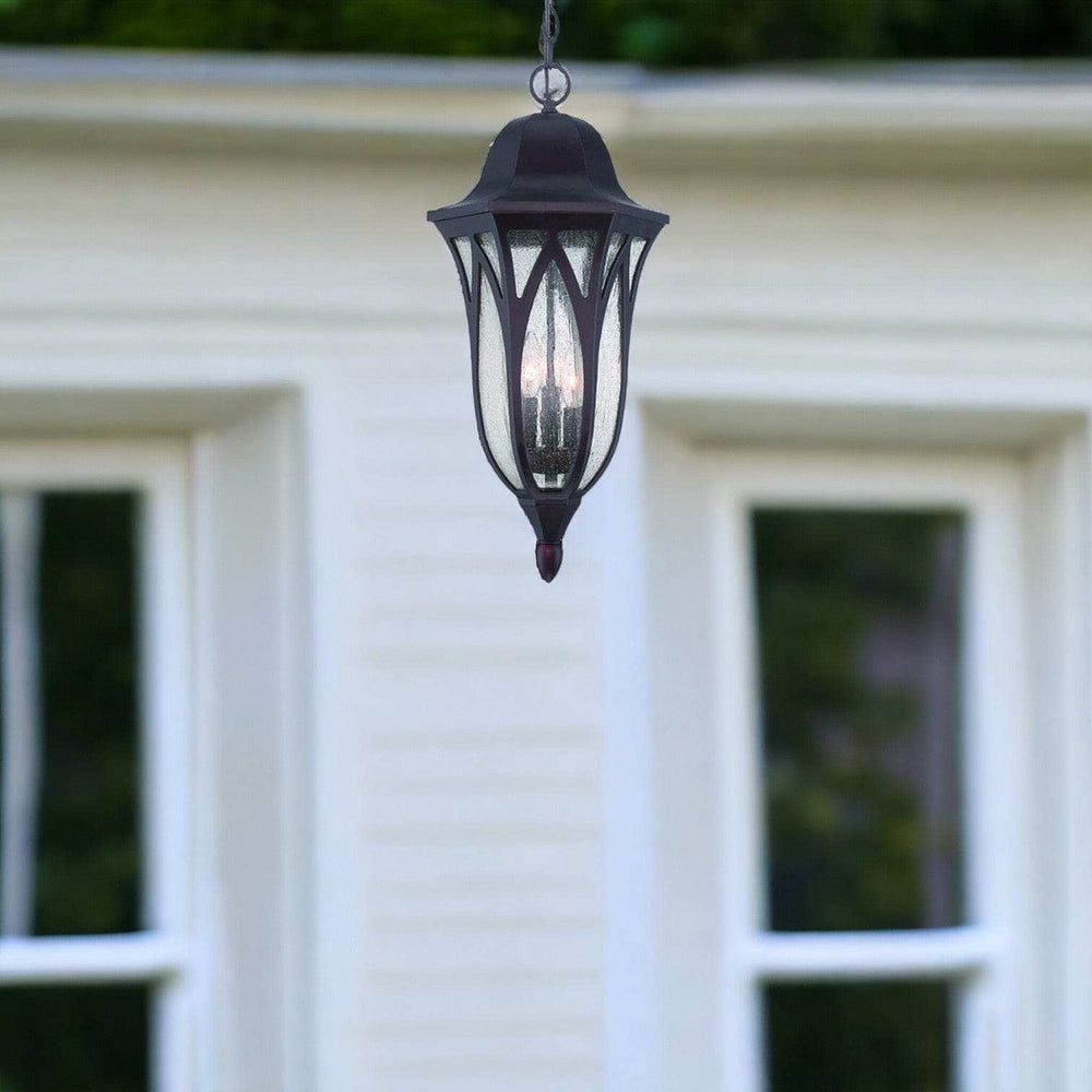 XL Matte Black Geometric Glass Hanging Light - Homeroots - Flyclothing LLC
