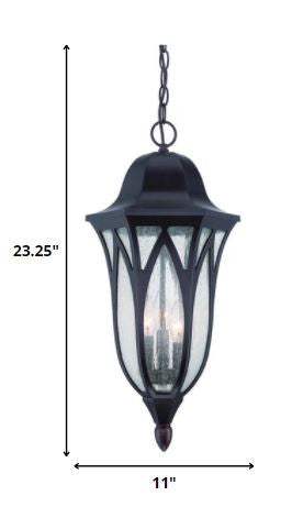 XL Antique Bronze Geometric Glass Hanging Light - Homeroots - Flyclothing LLC